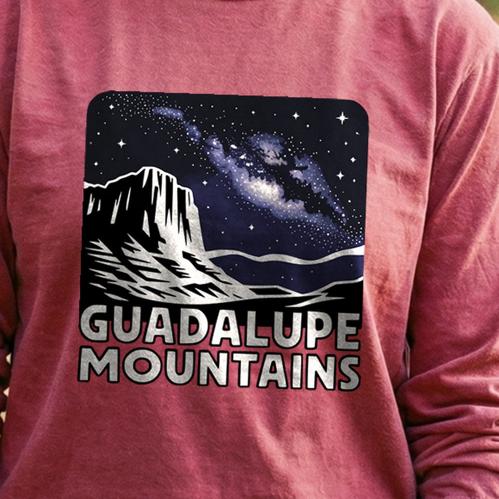 Guadalupe Mountains at Night Cotton Long Sleeve