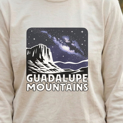 Guadalupe Mountains at Night Cotton Long Sleeve