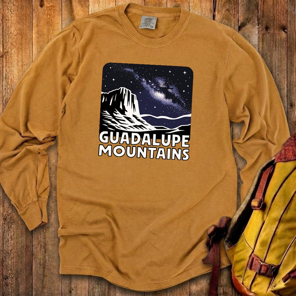 Guadalupe Mountains at Night Cotton Long Sleeve