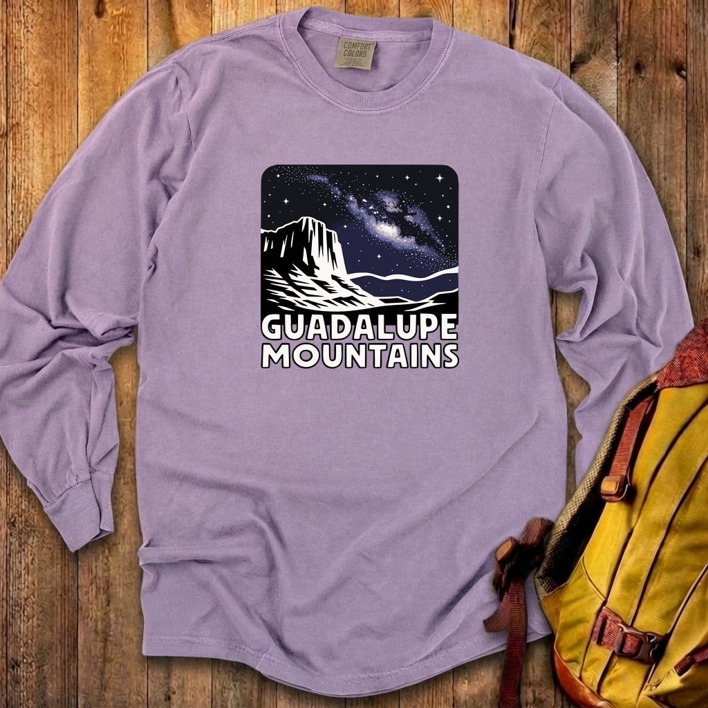 Guadalupe Mountains at Night Cotton Long Sleeve