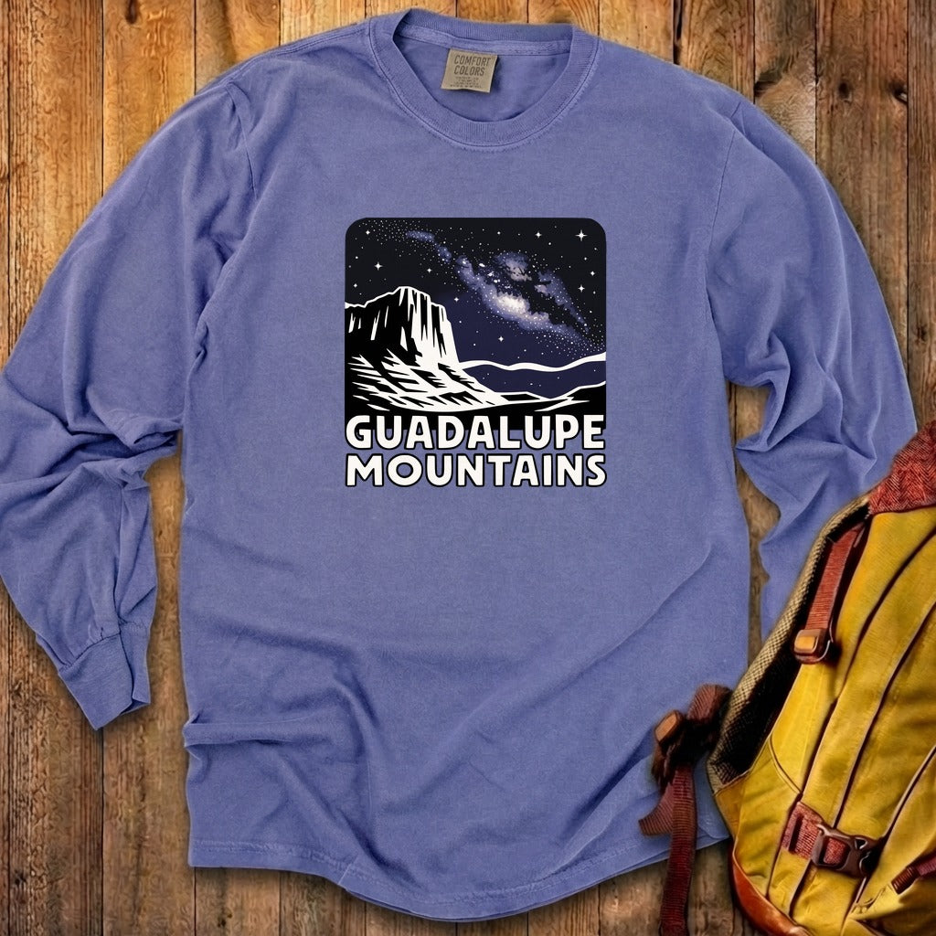 Guadalupe Mountains at Night Cotton Long Sleeve