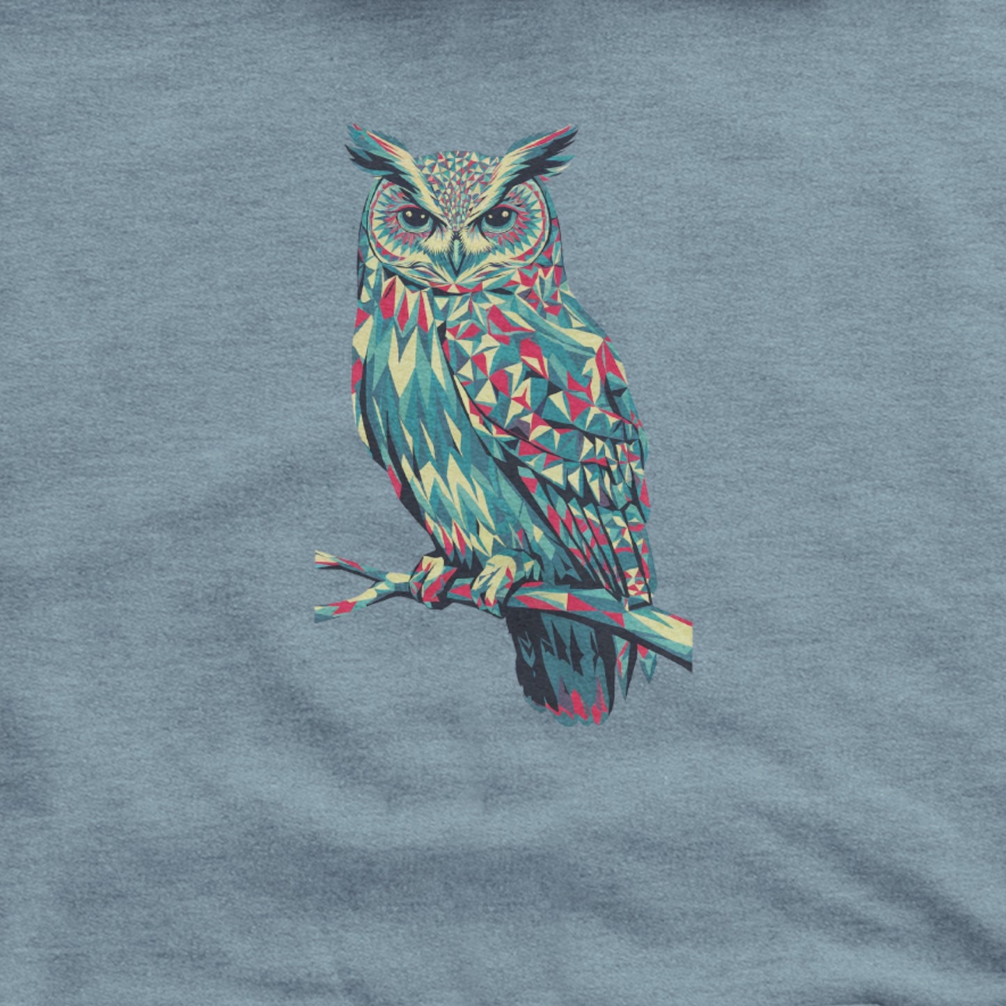 Horned Owl Mosaic Hoodie Adventure and Outdoors Themed Hoodie