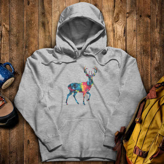 Deer Mosaic Hoodie Sport Grey Adventure and Outdoors Themed Hoodie