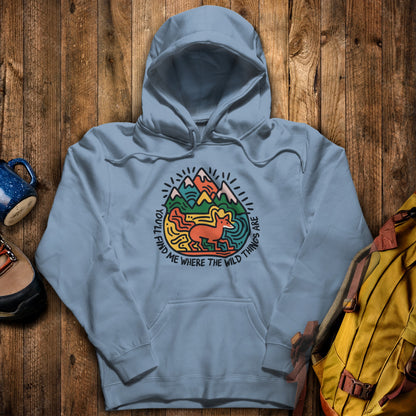 You'll Find Me Hoodie Stone Blue Adventure and Outdoors Themed Hoodie