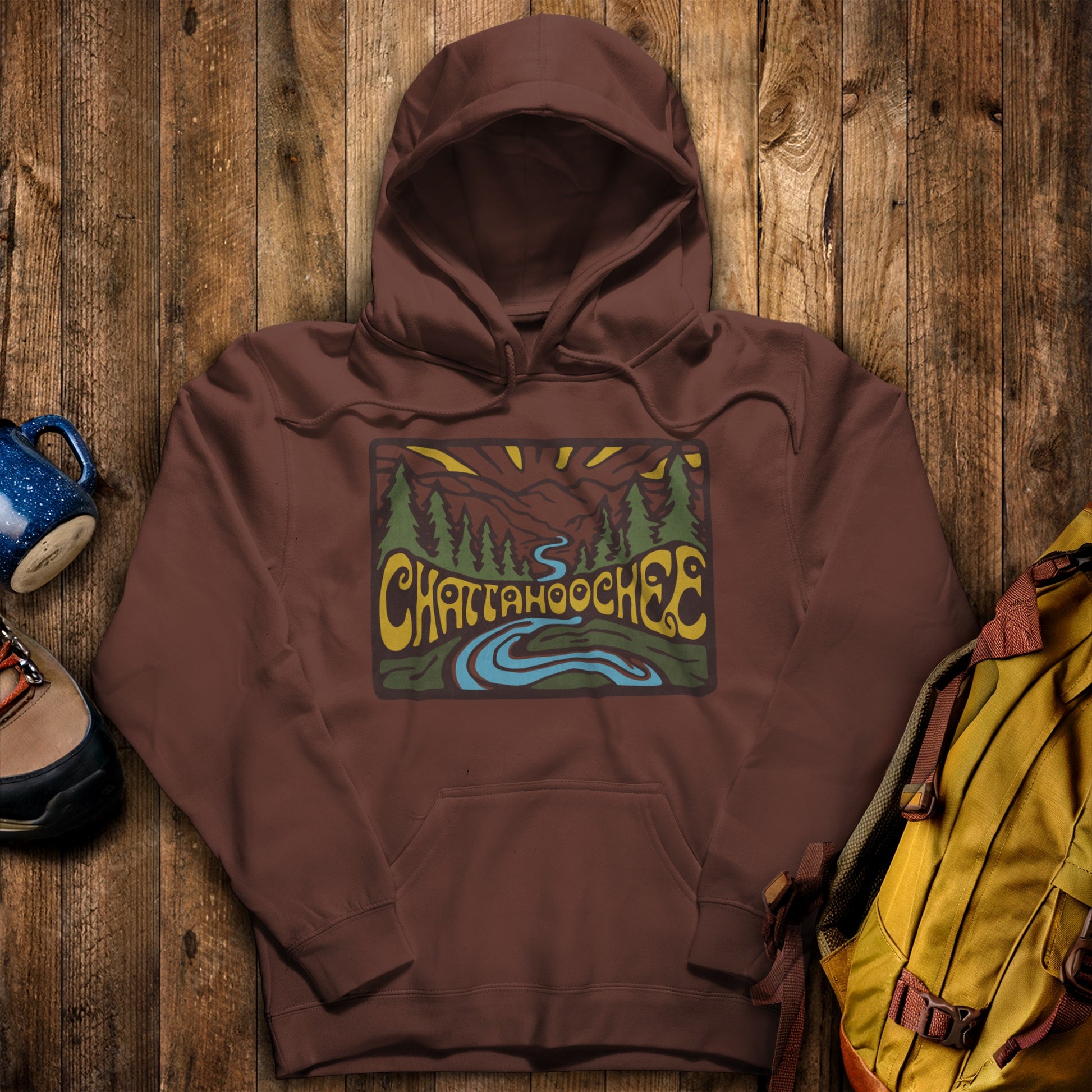 Chattahoochee National Forest Hoodie Cocoa Adventure and Outdoors Themed Hoodie