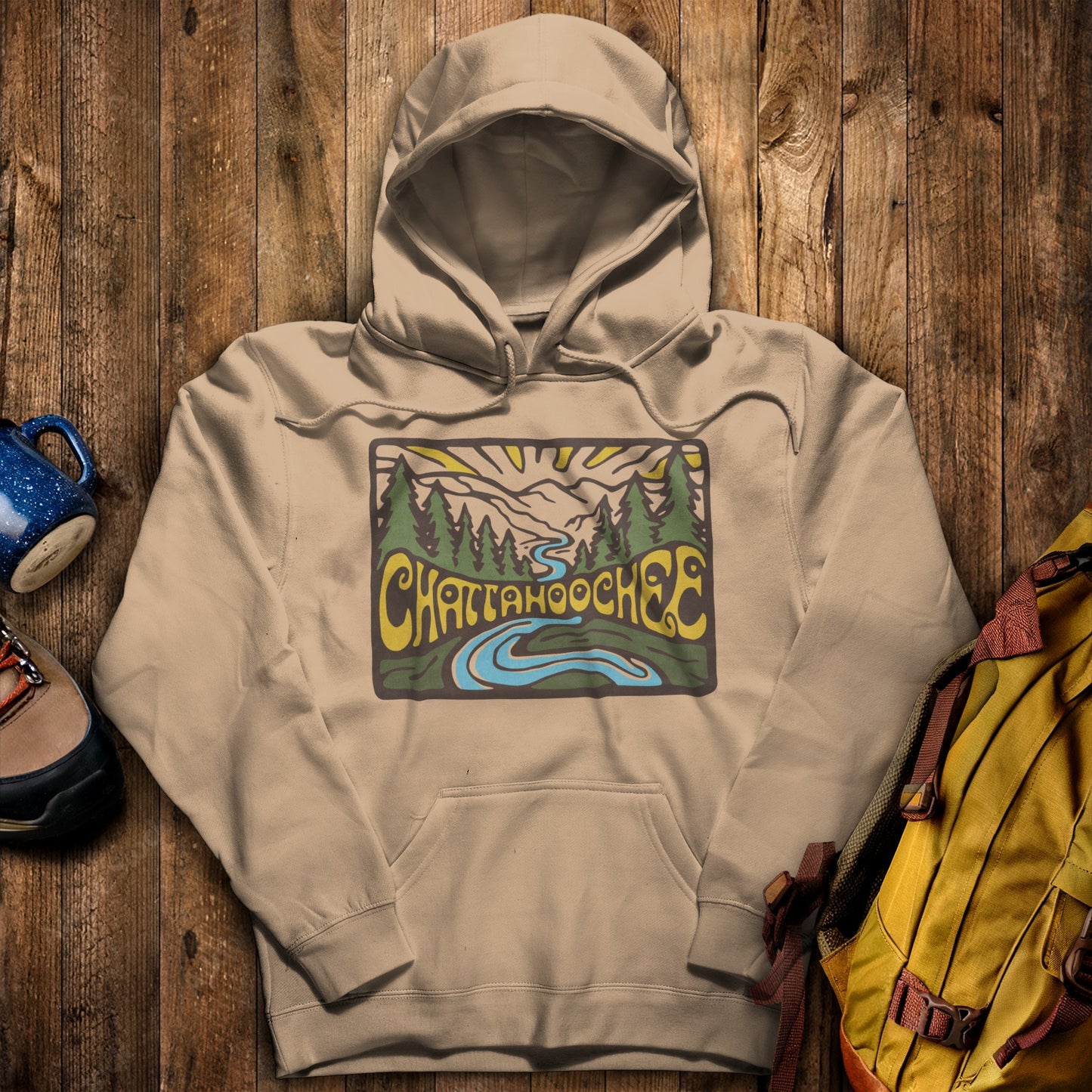 Chattahoochee National Forest Hoodie Sand Adventure and Outdoors Themed Hoodie