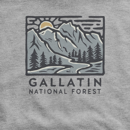 Gallatin National Forest Hoodie Adventure and Outdoors Themed Hoodie