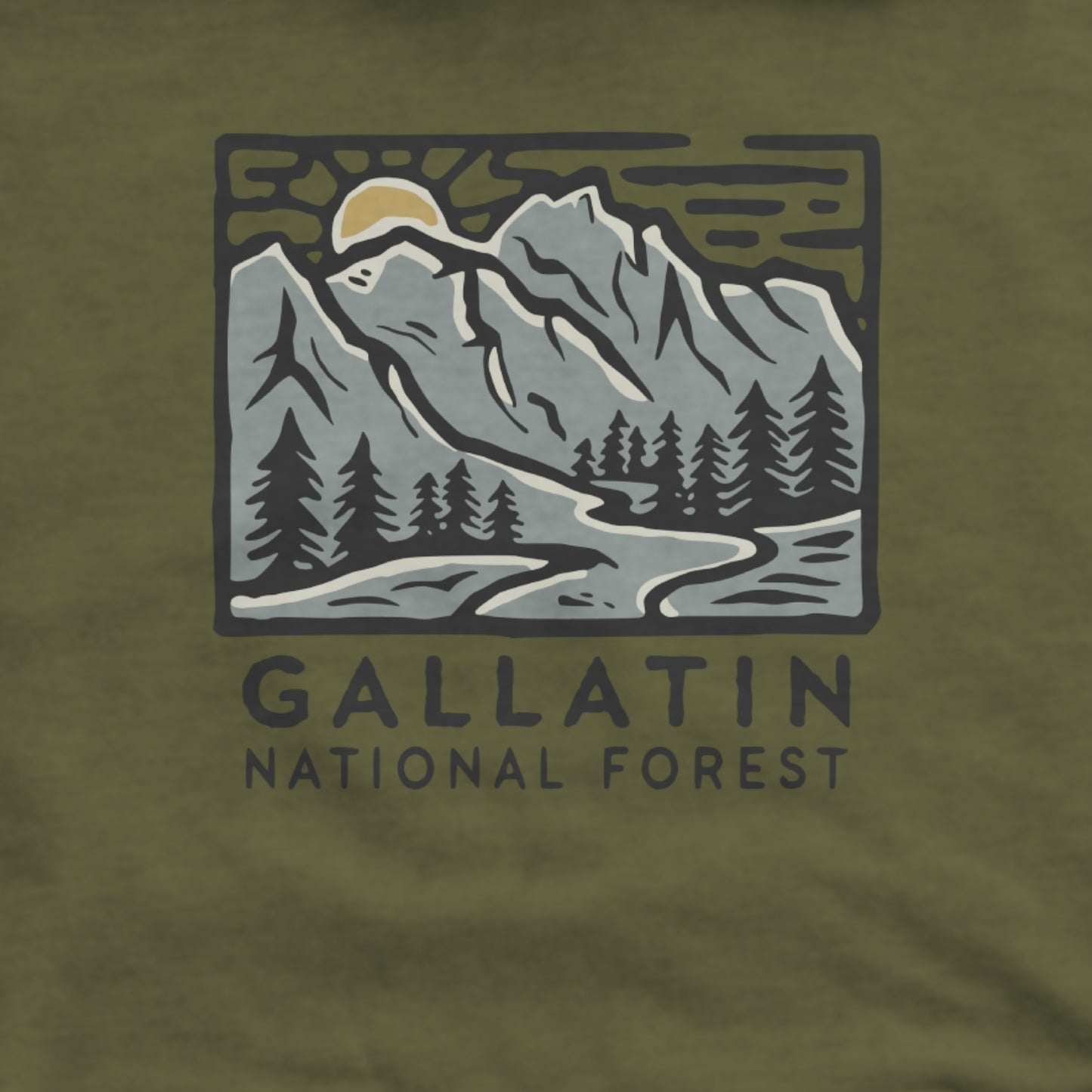Gallatin National Forest Hoodie Adventure and Outdoors Themed Hoodie
