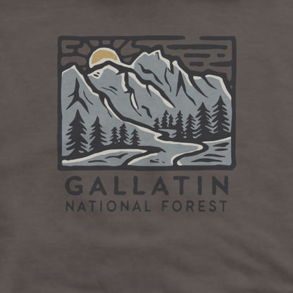 Gallatin National Forest Hoodie Adventure and Outdoors Themed Hoodie