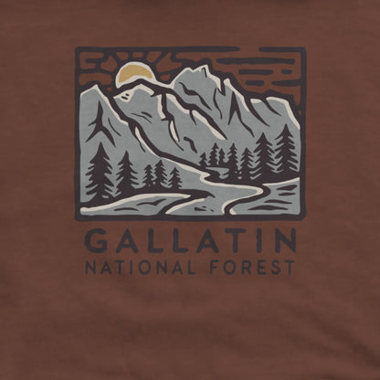 Gallatin National Forest Hoodie Adventure and Outdoors Themed Hoodie