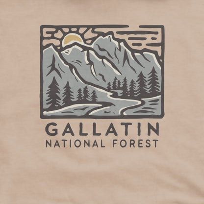 Gallatin National Forest Hoodie Adventure and Outdoors Themed Hoodie