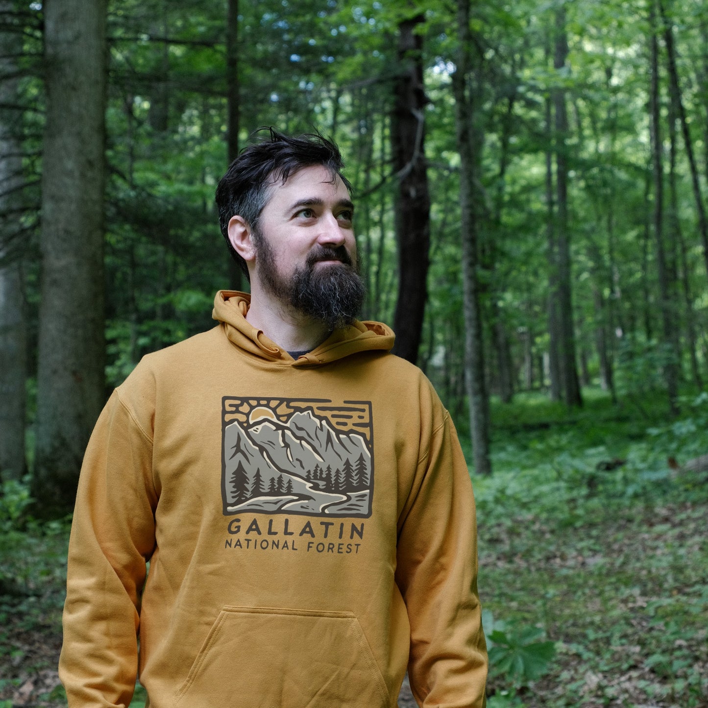 Gallatin National Forest Hoodie Adventure and Outdoors Themed Hoodie