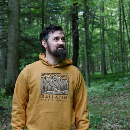 Gallatin National Forest Hoodie Adventure and Outdoors Themed Hoodie