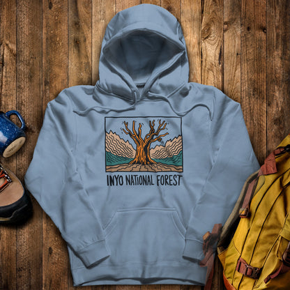 Inyo National Forest Hoodie Stone Blue Adventure and Outdoors Themed Hoodie