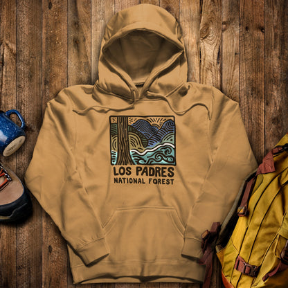 Los Padres National Forest Hoodie Mustard Adventure and Outdoors Themed Hoodie