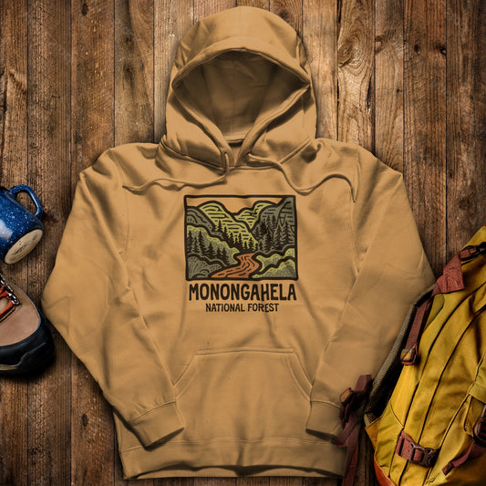 Monongahela National Forest Hoodie Mustard Adventure and Outdoors Themed Hoodie
