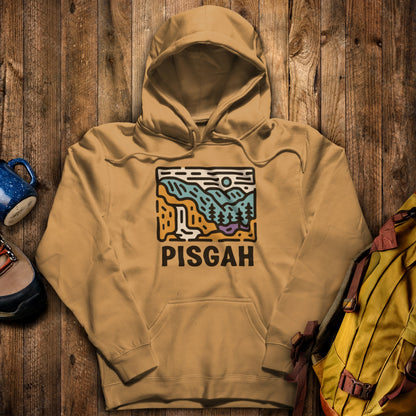 Pisgah National Forest Hoodie Mustard Adventure and Outdoors Themed Hoodie