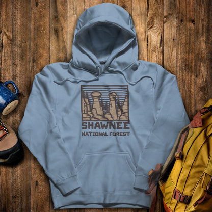 Shawnee National Forest Hoodie Stone Blue Adventure and Outdoors Themed Hoodie