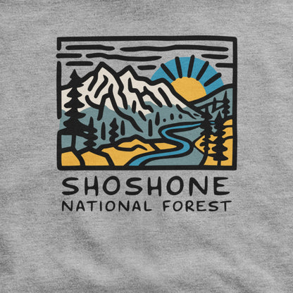 Shoshone National Forest Hoodie Adventure and Outdoors Themed Hoodie