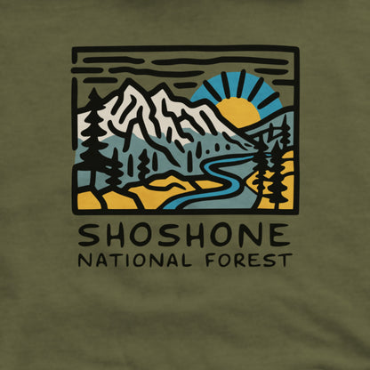 Shoshone National Forest Hoodie Adventure and Outdoors Themed Hoodie