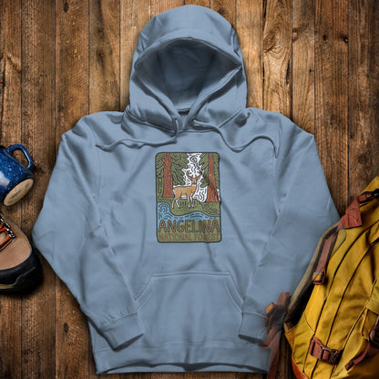 Angelina National Forest Hoodie Stone Blue Adventure and Outdoors Themed Hoodie