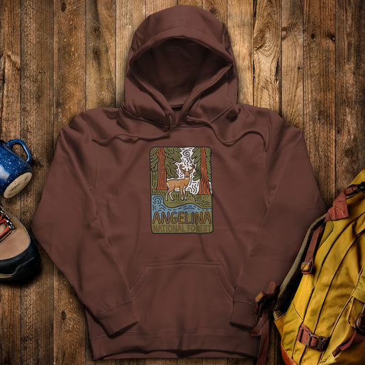 Angelina National Forest Hoodie Cocoa Adventure and Outdoors Themed Hoodie