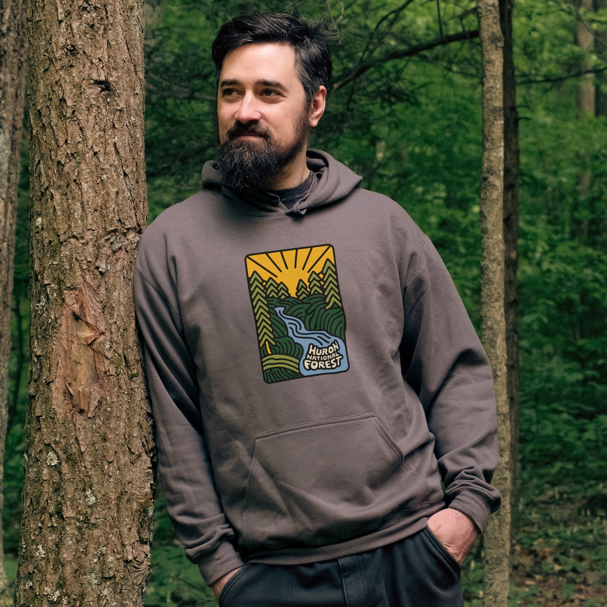 Huron National Forest Hoodie Adventure and Outdoors Themed Hoodie