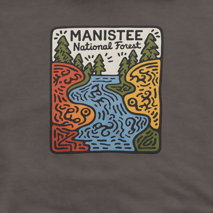 Manistee National Forest Hoodie Adventure and Outdoors Themed Hoodie