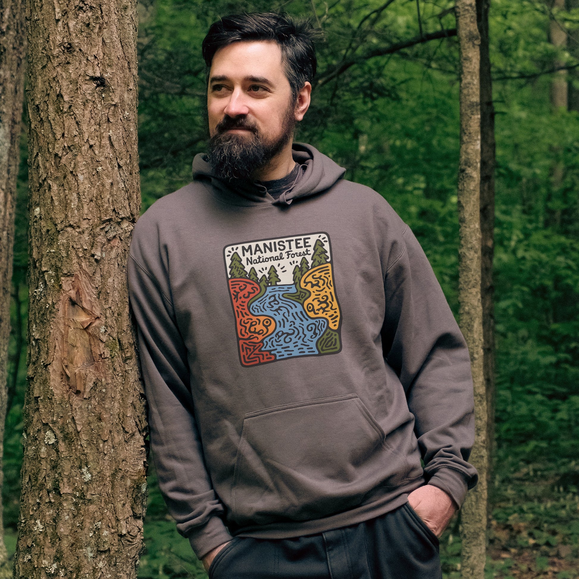 Manistee National Forest Hoodie Adventure and Outdoors Themed Hoodie