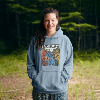 Manistee National Forest Hoodie Adventure and Outdoors Themed Hoodie