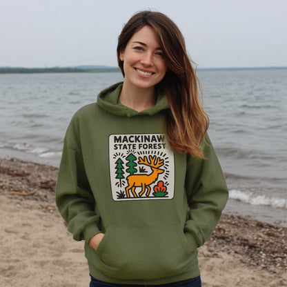 Mackinaw State Forest Hoodie Adventure and Outdoors Themed Hoodie