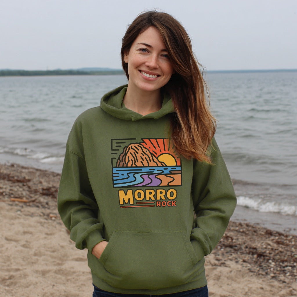 Morro Rock Hoodie Adventure and Outdoors Themed Hoodie