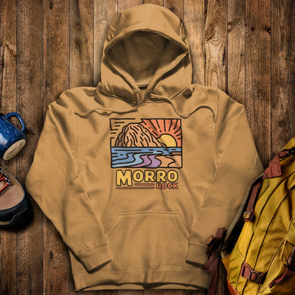 Morro Rock Hoodie Mustard Adventure and Outdoors Themed Hoodie