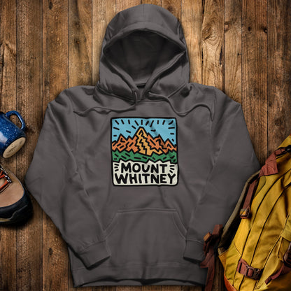 Mount Whitney Hoodie Charcoal Adventure and Outdoors Themed Hoodie