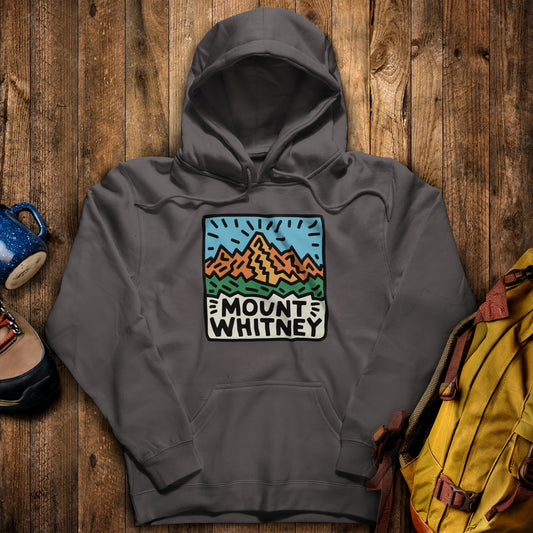 Mount Whitney Hoodie Charcoal Adventure and Outdoors Themed Hoodie