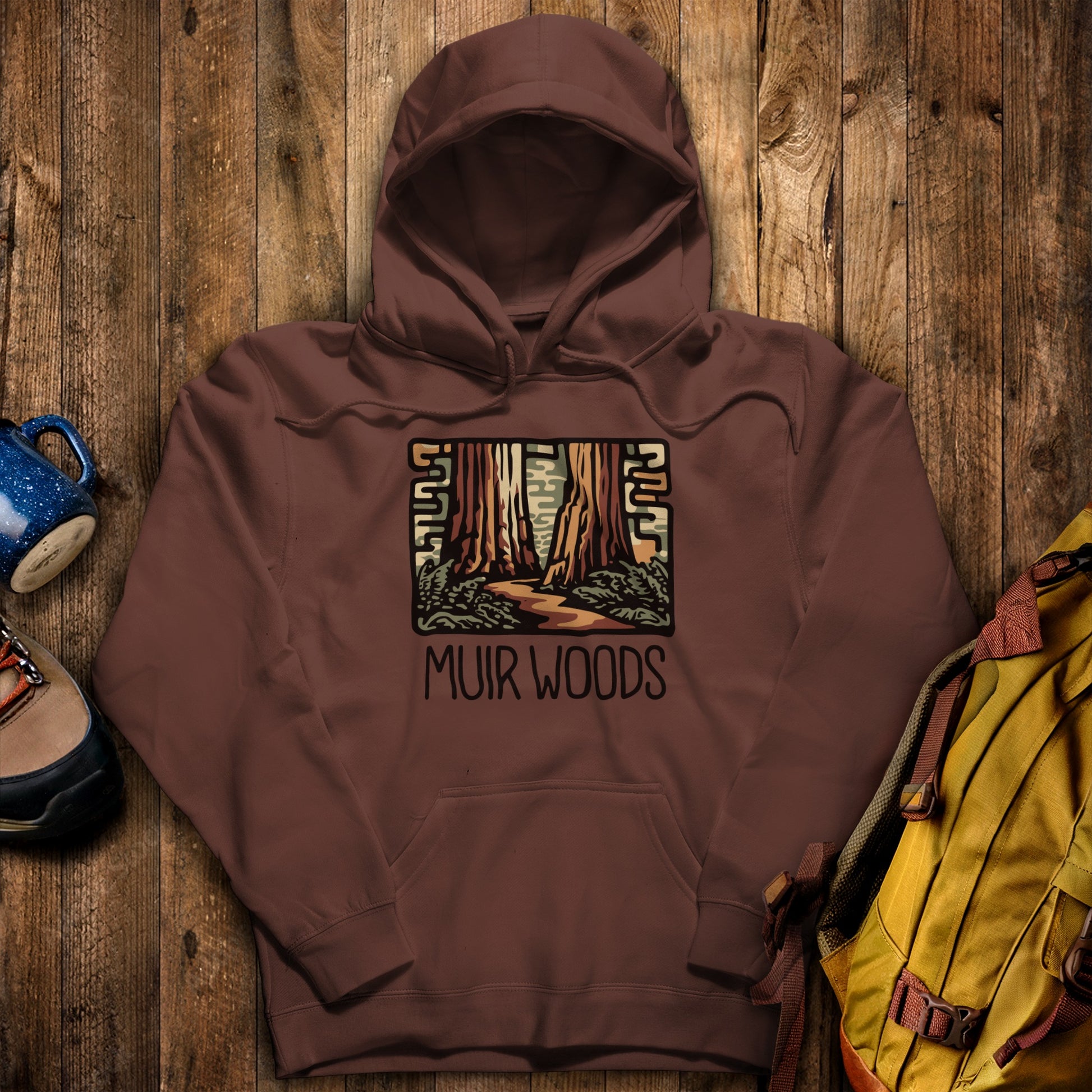 Muir Woods National Monument Hoodie Cocoa Adventure and Outdoors Themed Hoodie