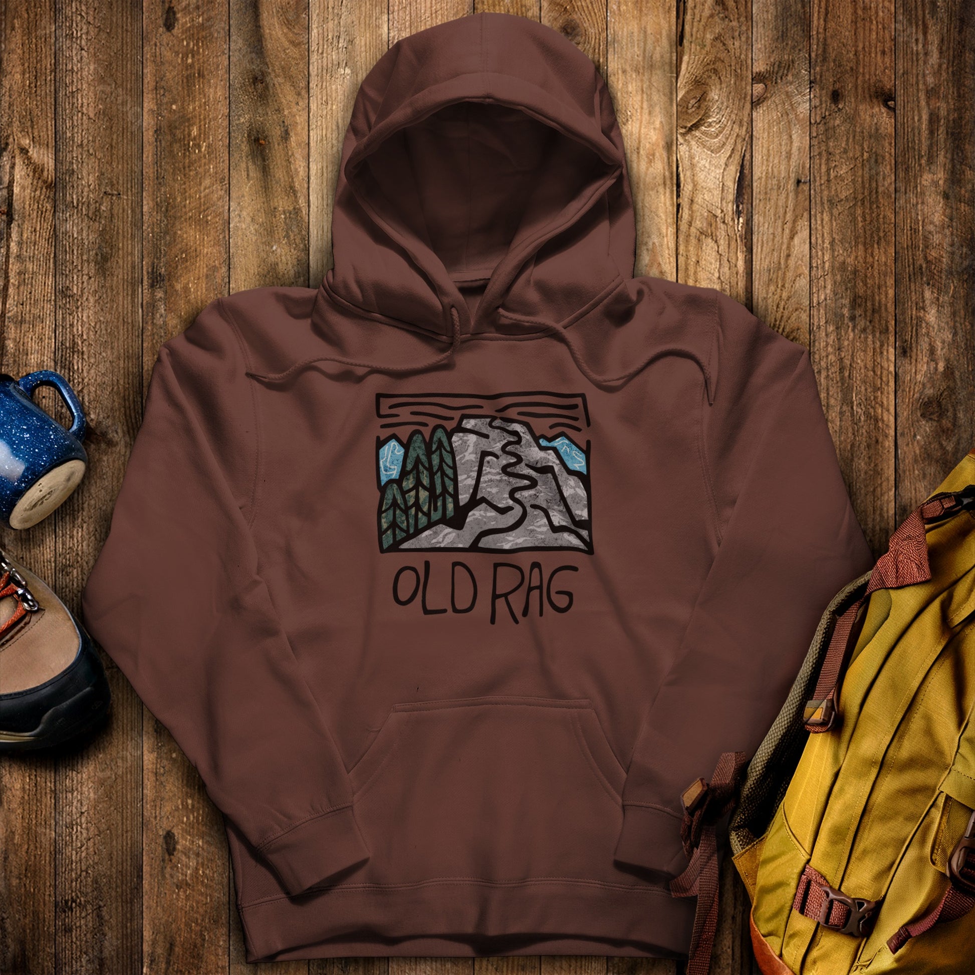 Old Rag Mountain Hoodie Cocoa Adventure and Outdoors Themed Hoodie
