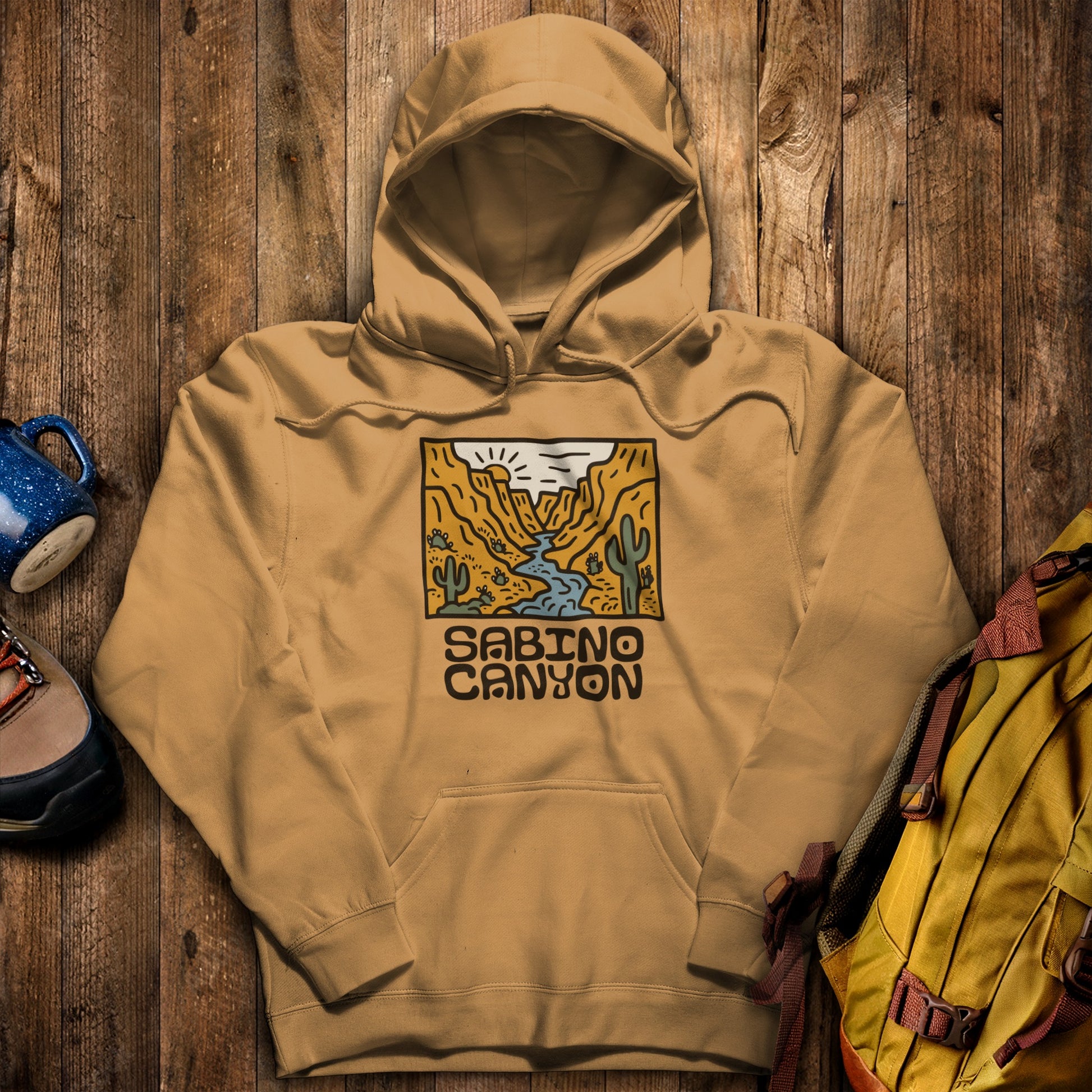 Sabino Canyon Hoodie Mustard Adventure and Outdoors Themed Hoodie