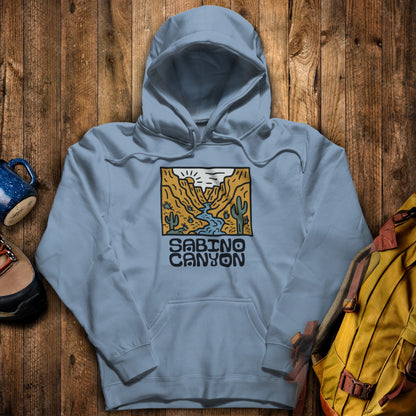 Sabino Canyon Hoodie Stone Blue Adventure and Outdoors Themed Hoodie