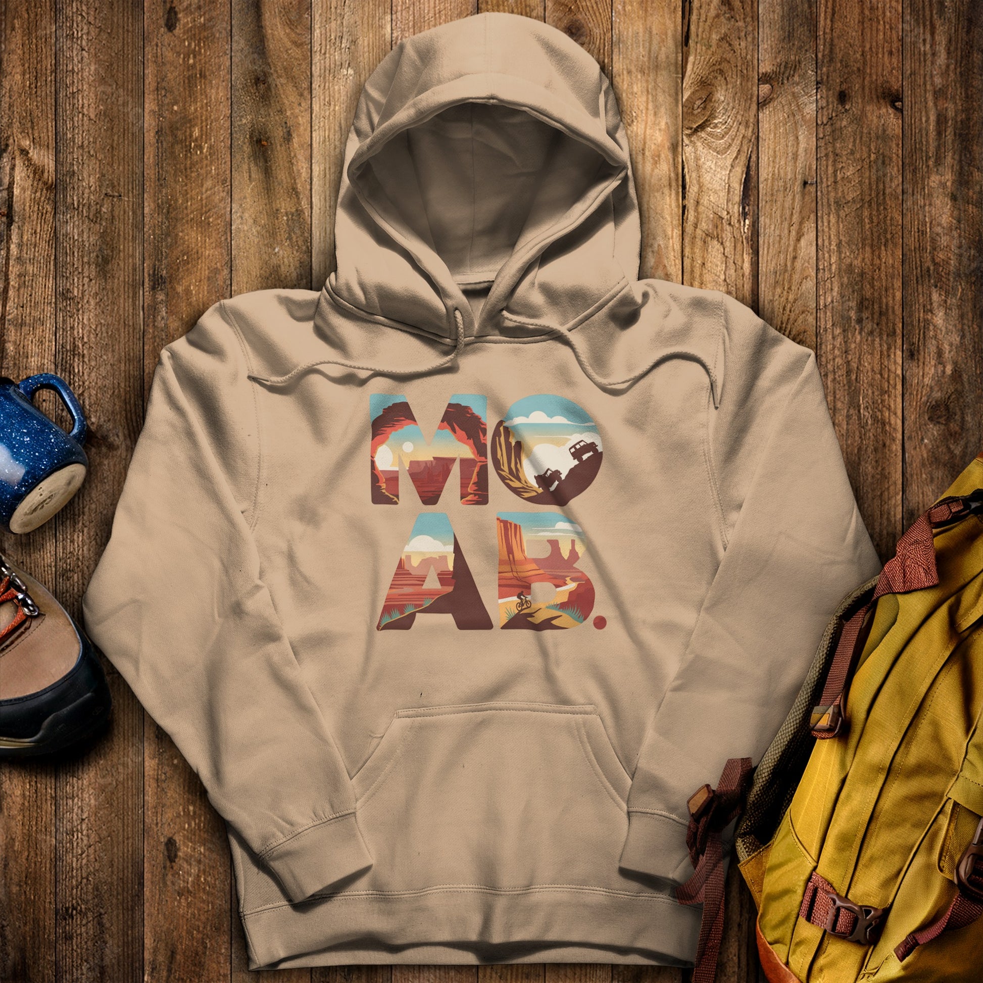 Moab Utah Hoodie Sand Adventure and Outdoors Themed Hoodie
