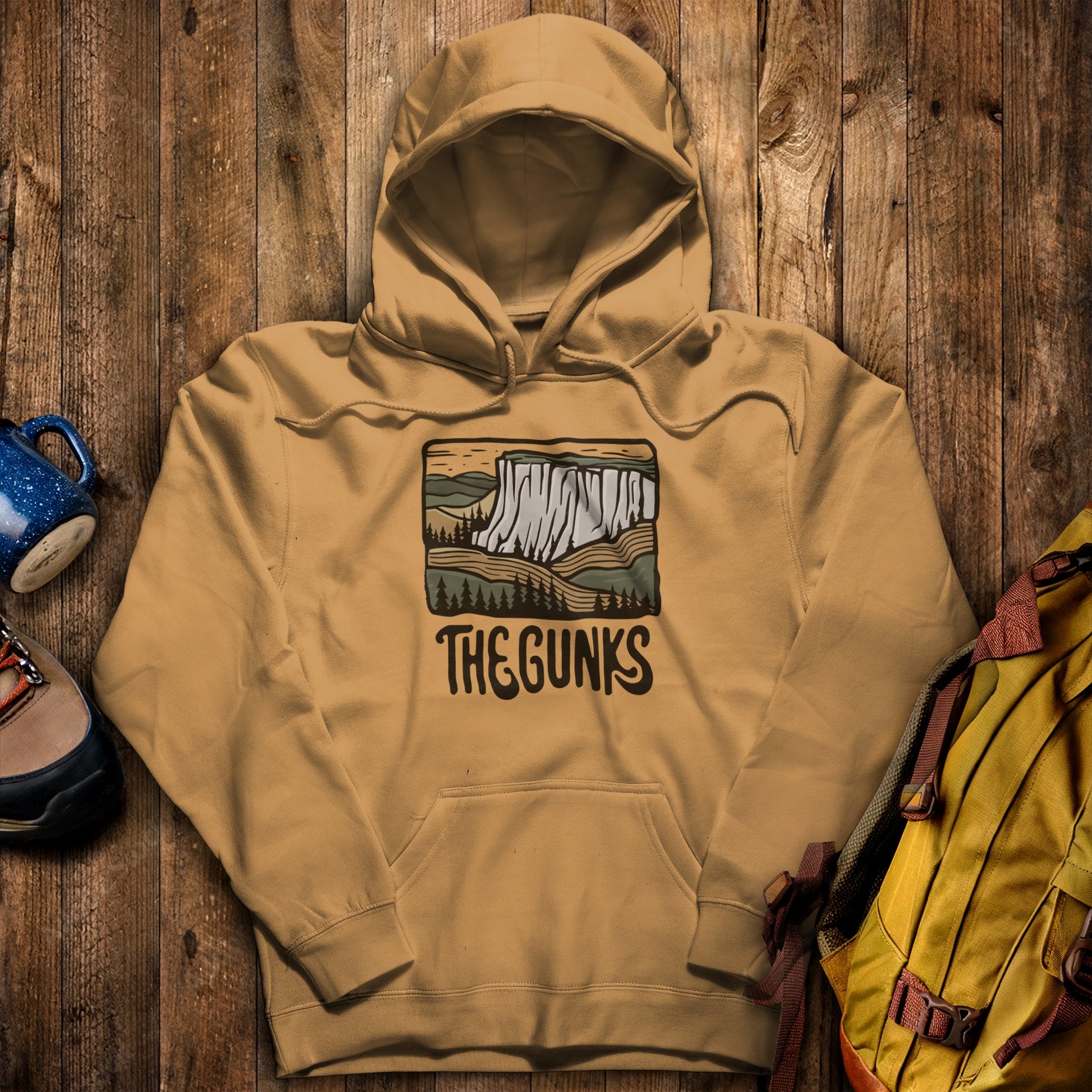 Shawangunk Ridge Hoodie Mustard Adventure and Outdoors Themed Hoodie