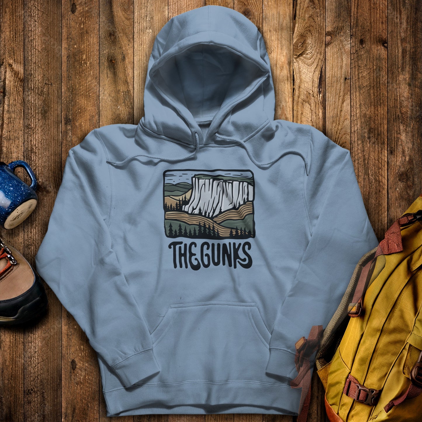 Shawangunk Ridge Hoodie Stone Blue Adventure and Outdoors Themed Hoodie