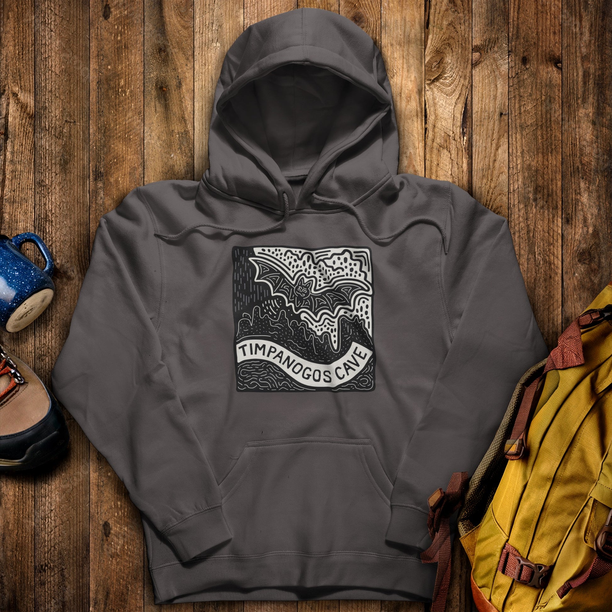 Timpanogos Cave Hoodie Charcoal Adventure and Outdoors Themed Hoodie