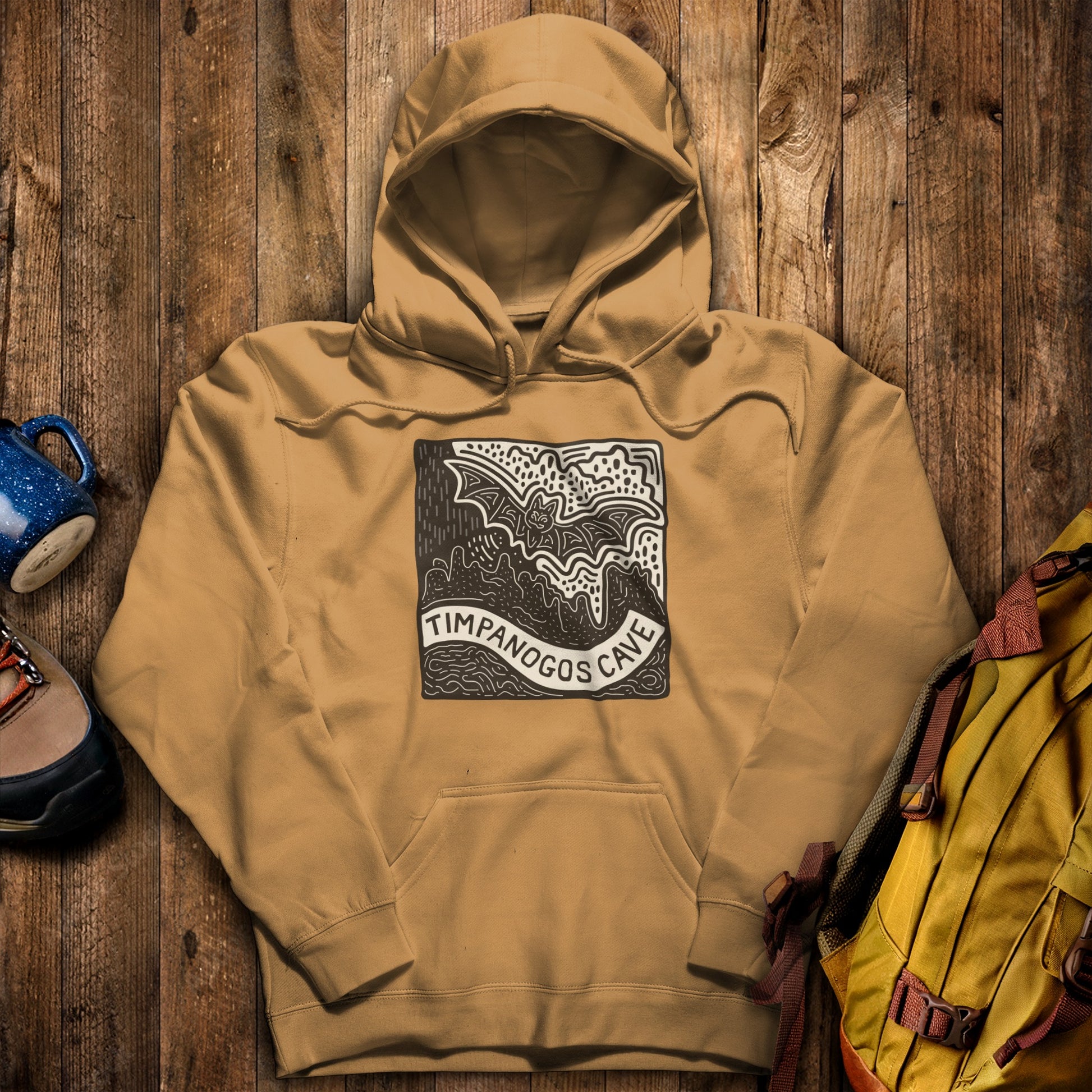 Timpanogos Cave Hoodie Mustard Adventure and Outdoors Themed Hoodie