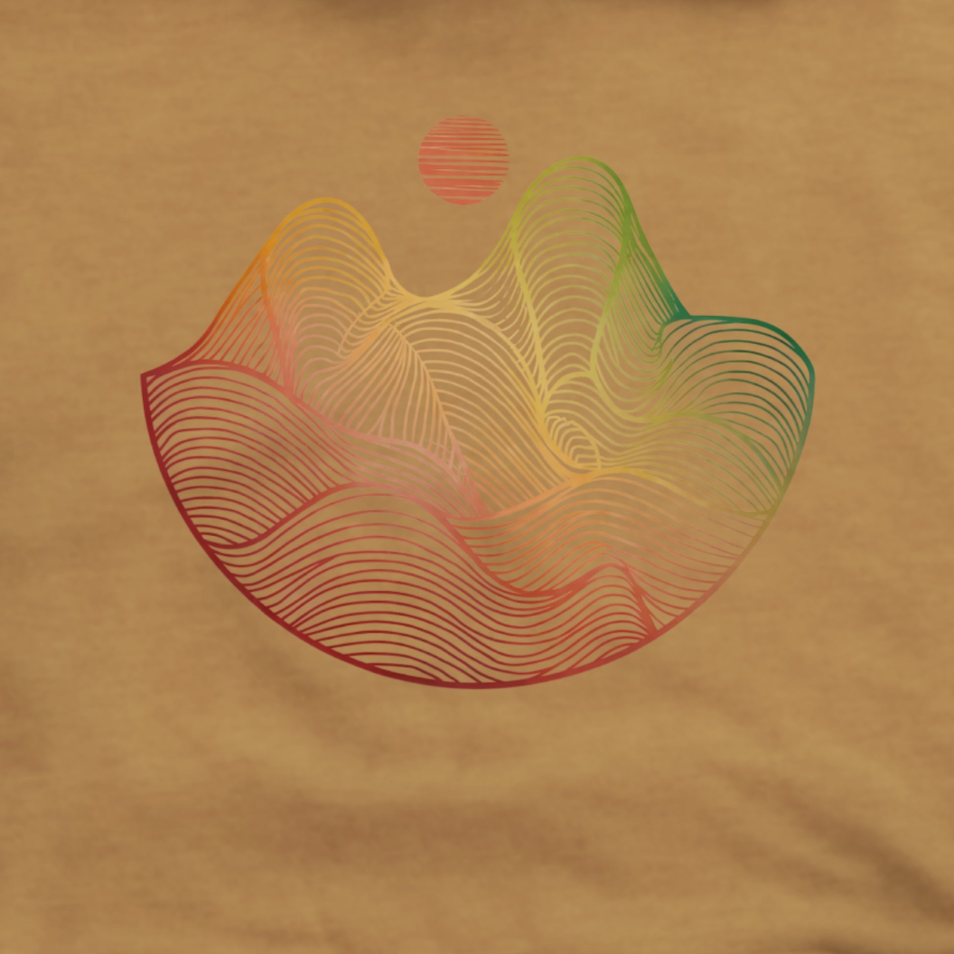 Mountain Sunset Woodblock Hoodie Adventure and Outdoors Themed Hoodie