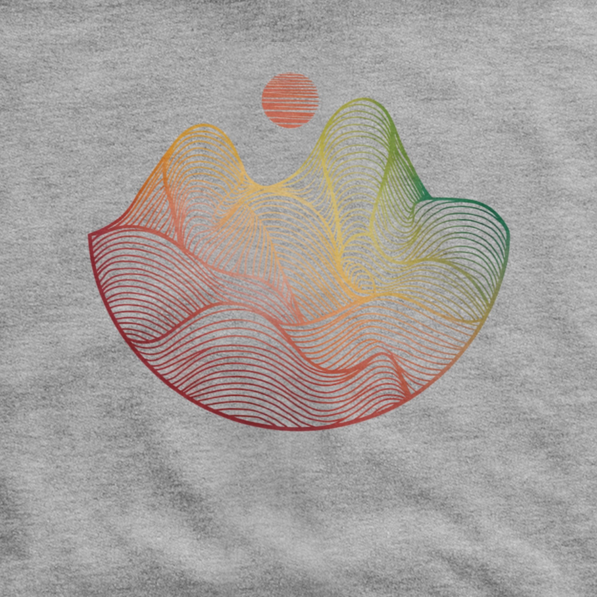 Mountain Sunset Woodblock Hoodie Adventure and Outdoors Themed Hoodie