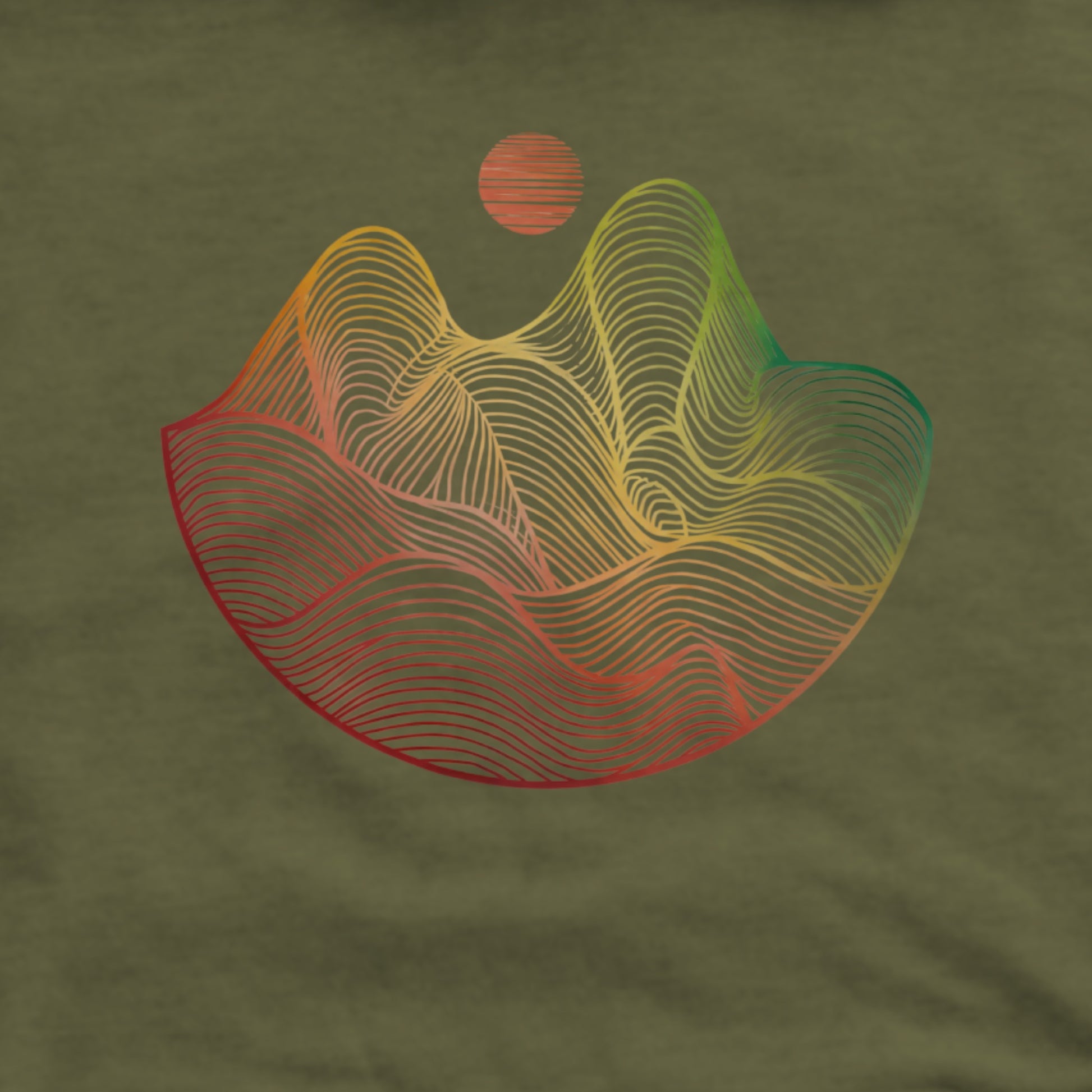 Mountain Sunset Woodblock Hoodie Adventure and Outdoors Themed Hoodie