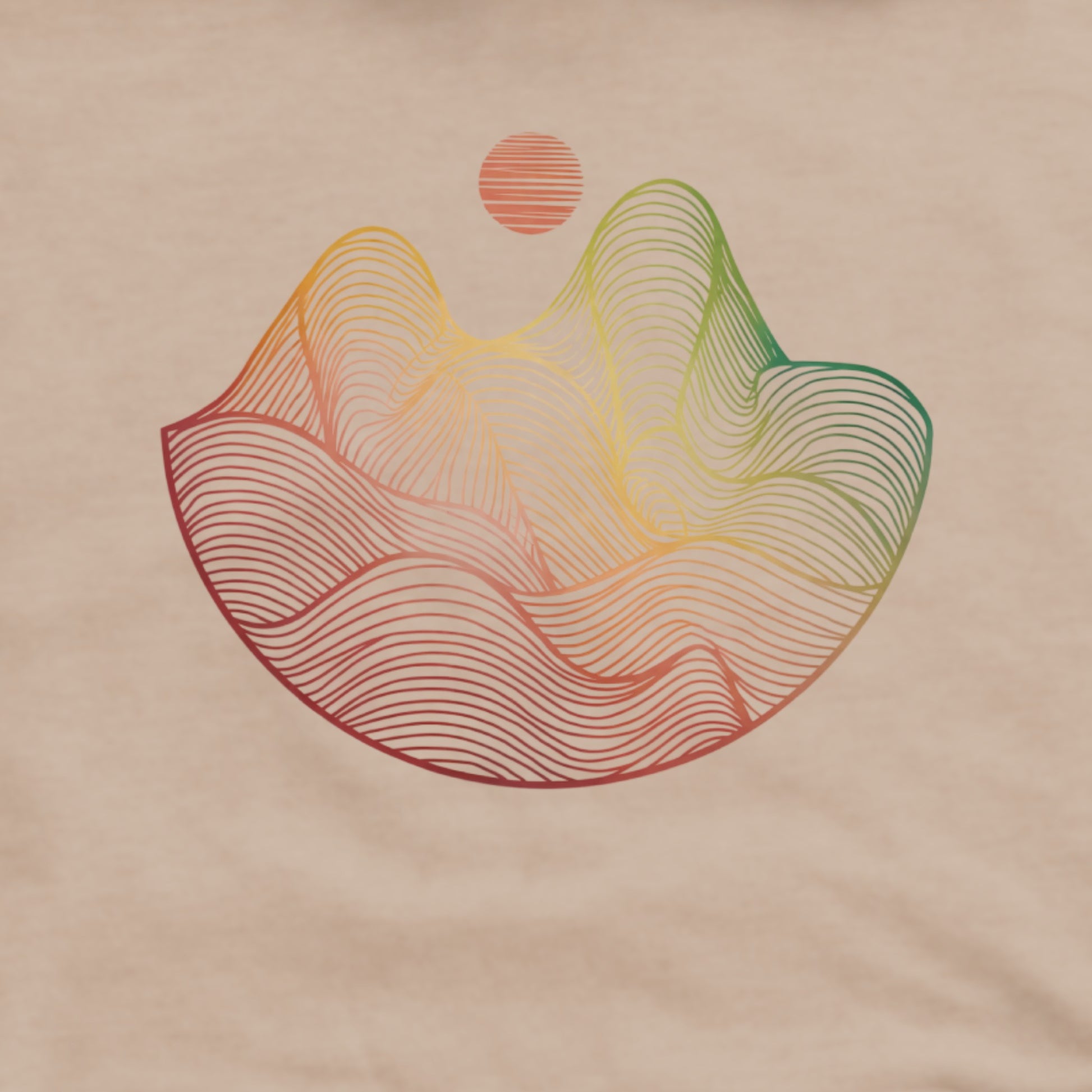 Mountain Sunset Woodblock Hoodie Adventure and Outdoors Themed Hoodie