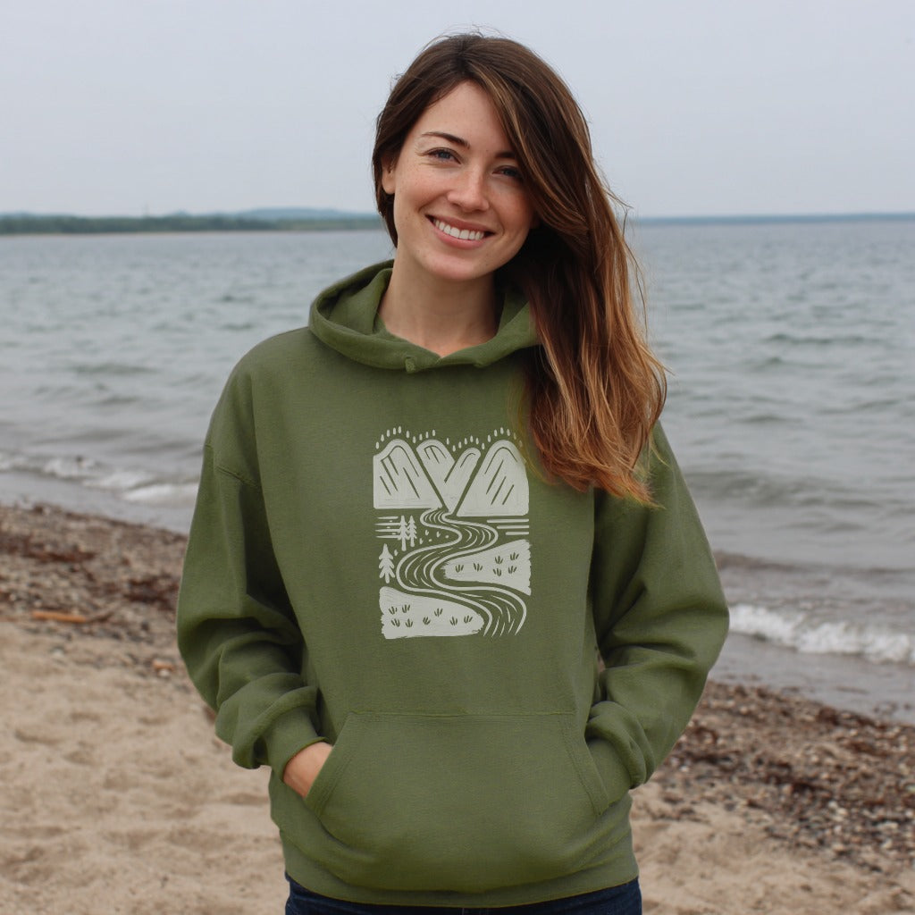 Valley Trails Hoodie Adventure and Outdoors Themed Hoodie