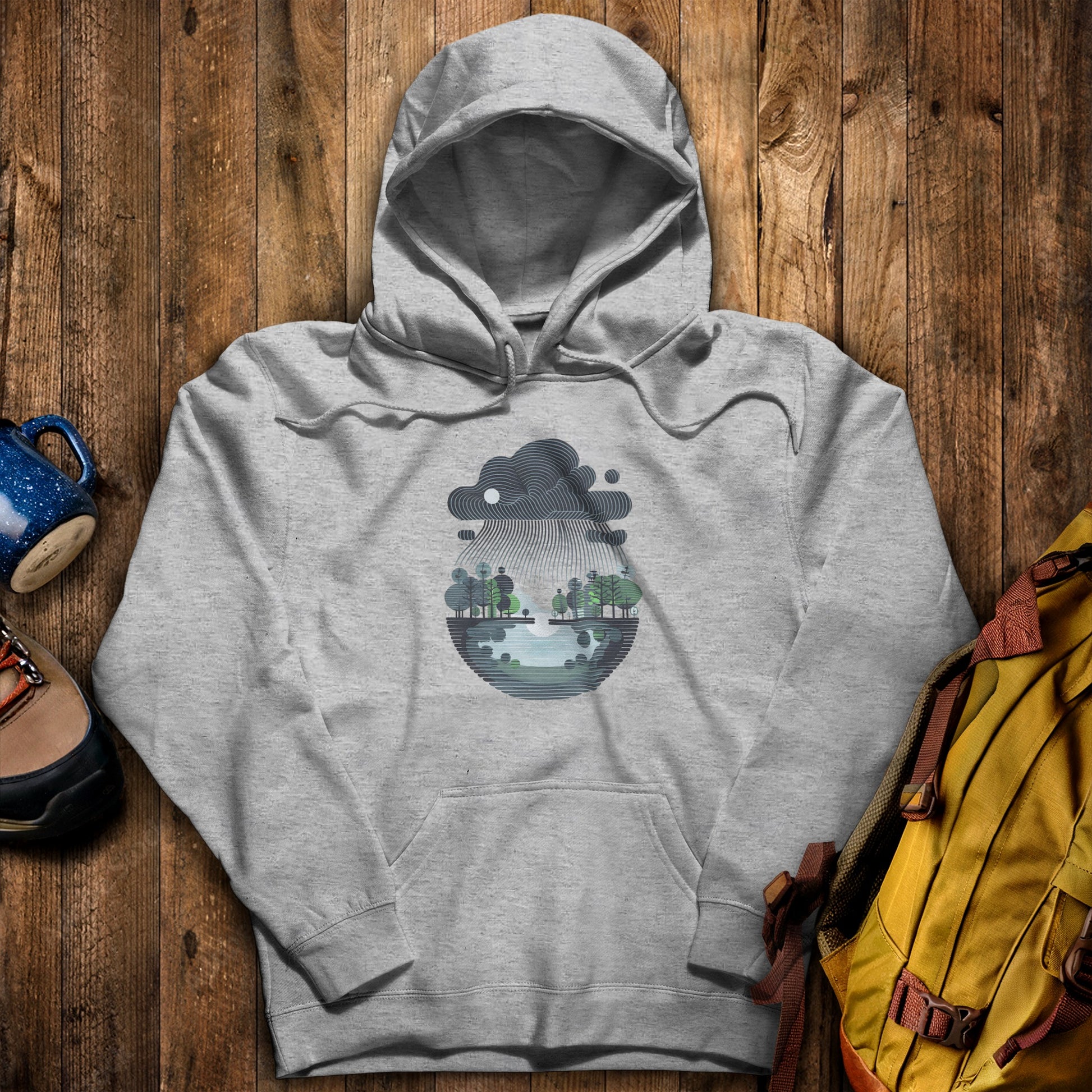 Rainy Day Reflection Hoodie Sport Grey Adventure and Outdoors Themed Hoodie
